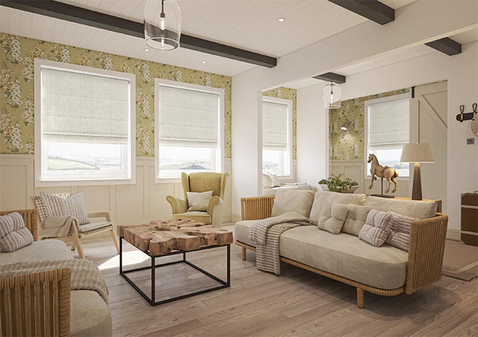 Teine, White Opal - Motorised Roman Blind - Image 6